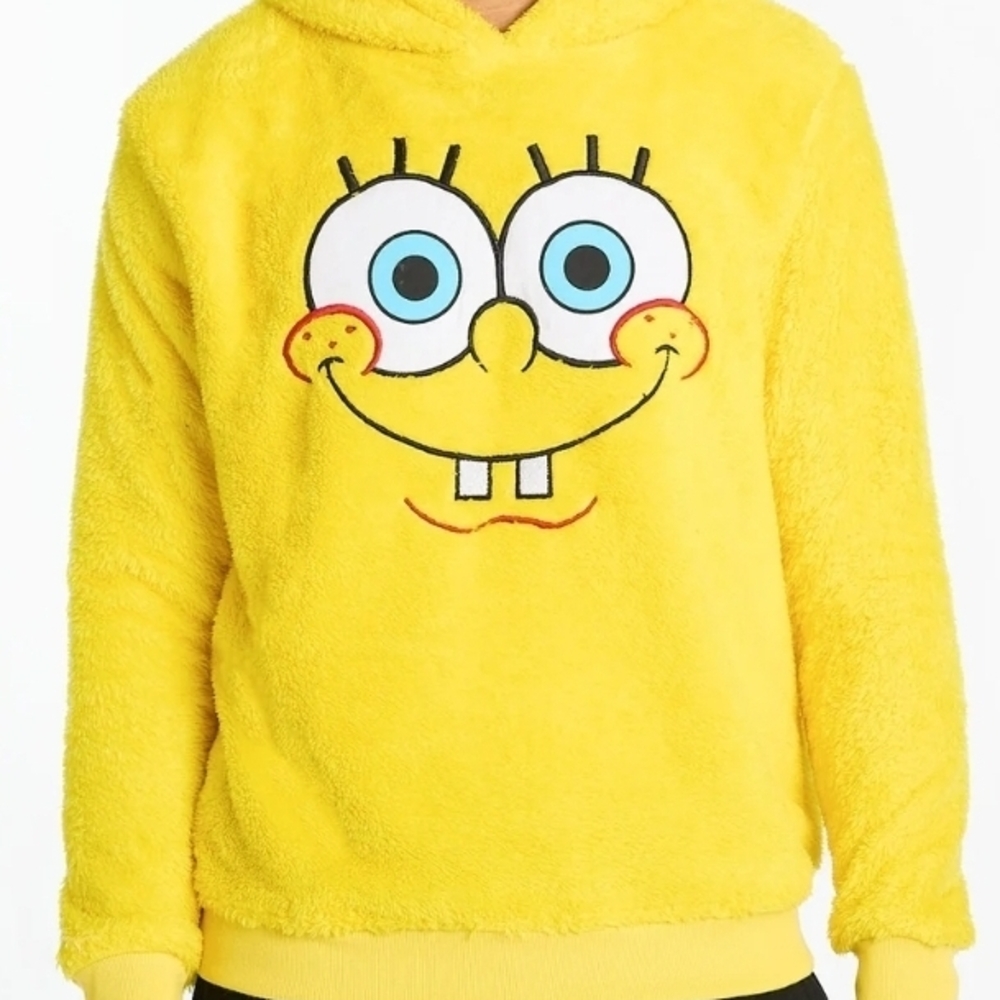 🔴NEW TAGS ON🔴 SpongeBob SquarePants SHERPA Yellow Hoodie